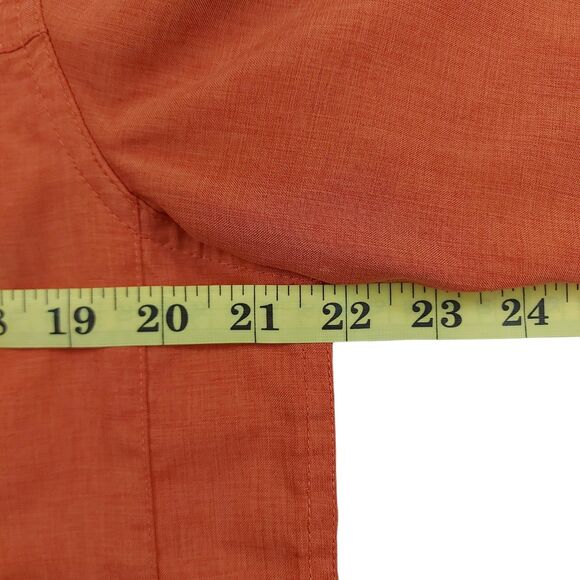 Royal Robbins Shirt Mens Medium Orange Button Up Short Sleeve Breathable Outdoor - Picture 10 of 12